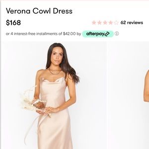 ShowMeYourMumu Verona Cowl Dress In Champagne Medium w/ Sash